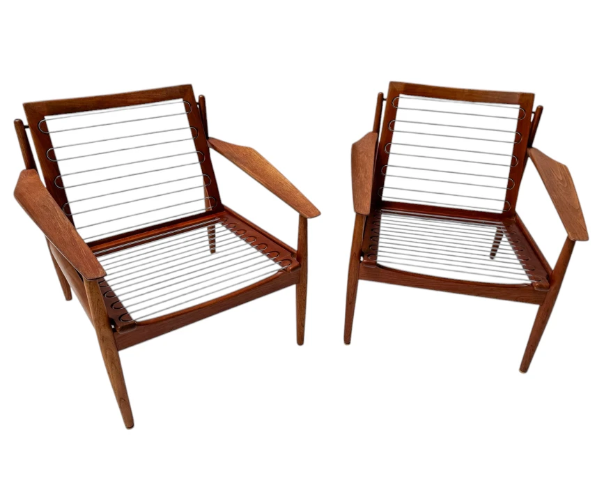 Two Mid-Century Modern Lounge Chairs by Arne Vodder for Glostrup, 1950s